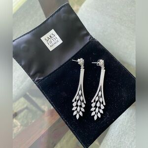 Saks Fifth Avenue Crystal Chandelier Earrings Bridal Party